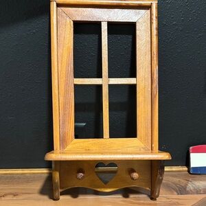 Wooden Wall Shelf with Heart Cutout